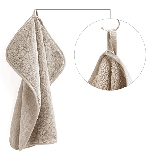 POLYTE Premium Lint Free Microfiber Washcloth Face Towel, 13 x 13 in, Set of 6 (Beige) - Image 5