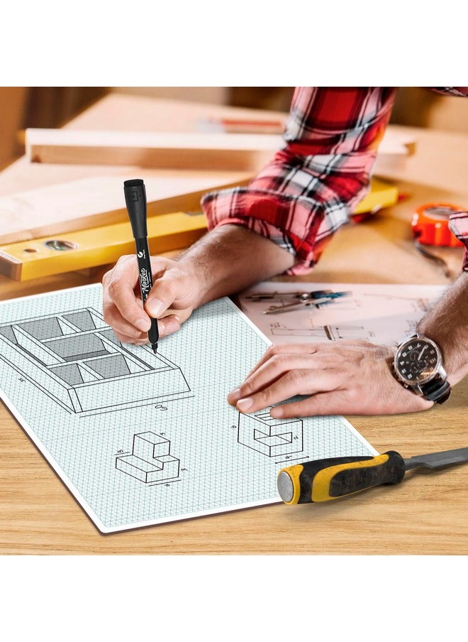 Scribbledo - Isometric Grid 11"X14" Large Graph Dry Erase Board Double-Sided White Board Drawing Grid Lines Graphing Architectural Gridded 3D Design Whiteboard For Home School Classroom - Image 1