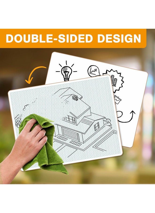 Scribbledo - Isometric Grid 11"X14" Large Graph Dry Erase Board Double-Sided White Board Drawing Grid Lines Graphing Architectural Gridded 3D Design Whiteboard For Home School Classroom - Image 1