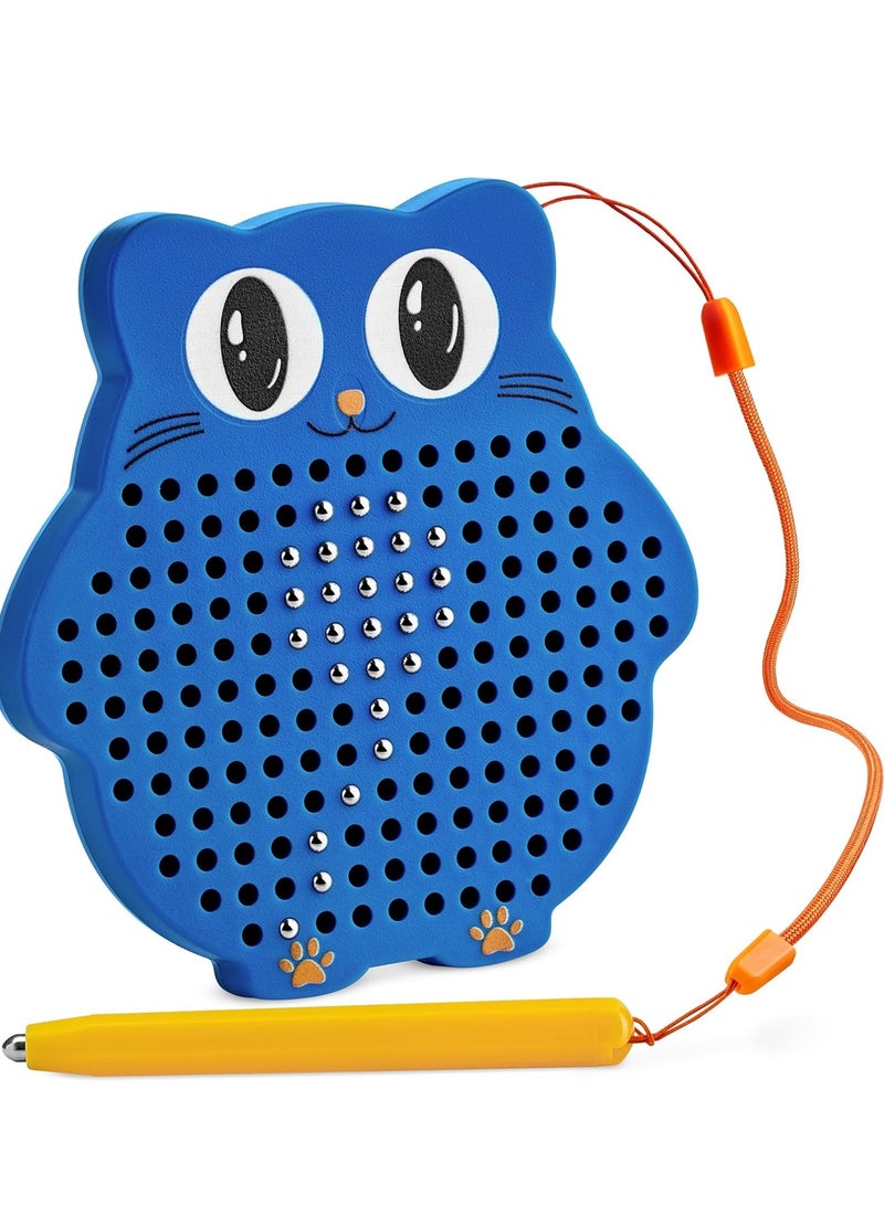 لوحة رسم مغناطيسية للأطفال والصغار مزودة بخرز وقلم مغناطيسي - لعبة سفر مغناطيسية لأنشطة ركوب الطائرة والسيارة للأطفال - Image 1