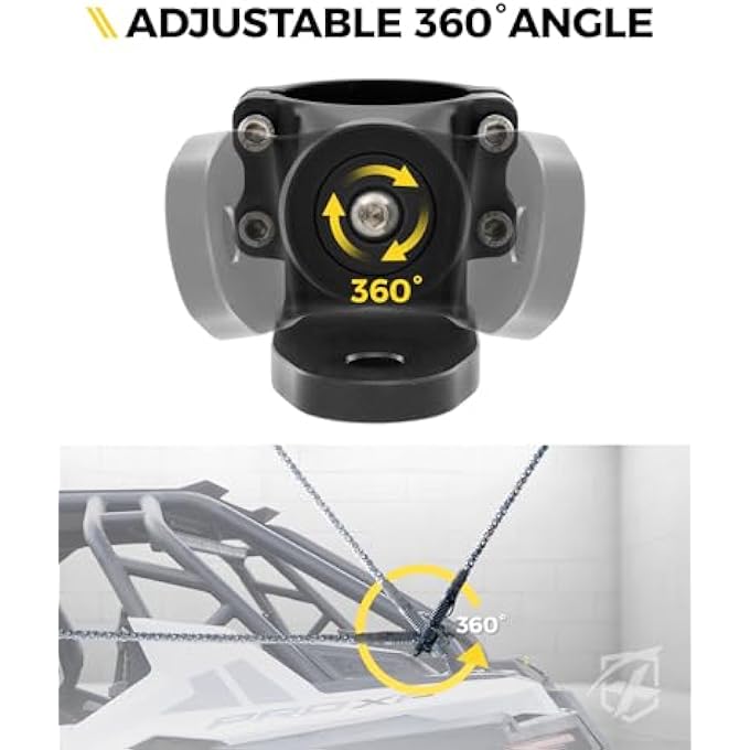 rayihni Heavy-Duty UTV Whip Mount for Off-Road - CNC 6061 Aluminium Alloy - Quick Adjustable 360 Rotating Flag Holder - Compatible with Polaris RZR XP Can-Am x3,1.75" to 2" Cage ATV Accessories - Image 3