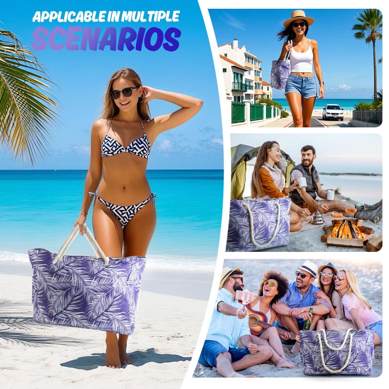 SRISE Large Beach Bag for Women & Men, Beach Bags Waterproof Sandproof, Travel Tote Bag, Swim Pool Bag for Family Outdoor - Image 2