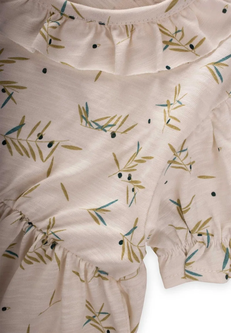 Cigit Tungsten Patterned Dress Ecru Olive Pattern