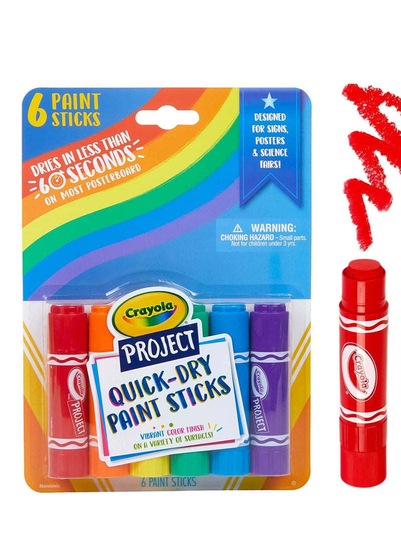Crayola Project Quick Dry Paint Sticks 6ct - Image 1