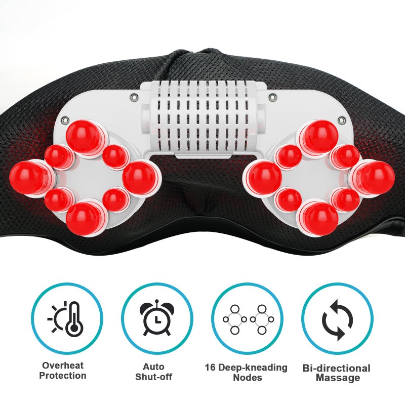 cotsoco Cordless Shiatsu Neck and Shoulder Massager with Heat,Portable Massagers for Neck and Back,3D Deep Tissue Kneading Back Massager for Muscle Pain Relief,Perfect Gifts for Men and Woman - Image 5