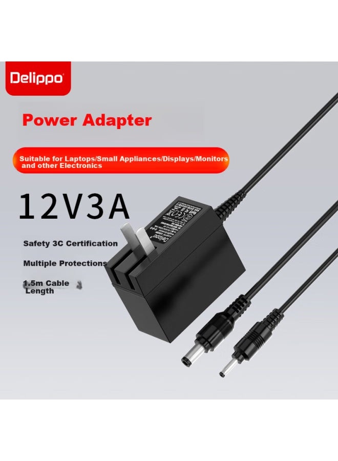 Delippo 12V3A Small Plug Portable Power Adapter For Daier R12, Zhongbai Ezbook3, Ezbook2, Ezbook I7S, S4, S5, X3 Laptops - Image 1