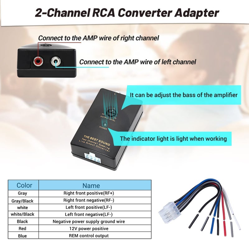 NuIth Add an AMP Amplifier Adapter Interface for Select 2007-2019 Nissan, 2008-2013 Infiniti G37, 2008-2015 Subaru to OEM Car Radio System 2 Channel RCA Output Converter Non Bose System - Image 3