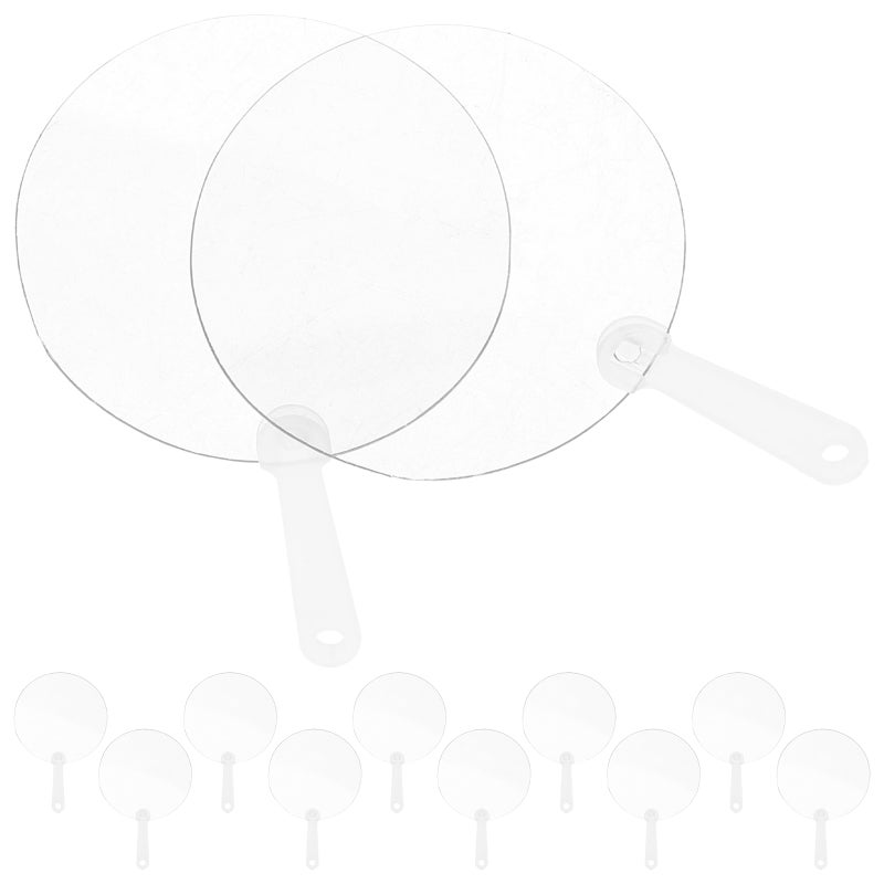 12Pcs DIY Painting Fans Blank Fans Transparent DIY Fans Transparent Graffiti Fans - Image 1