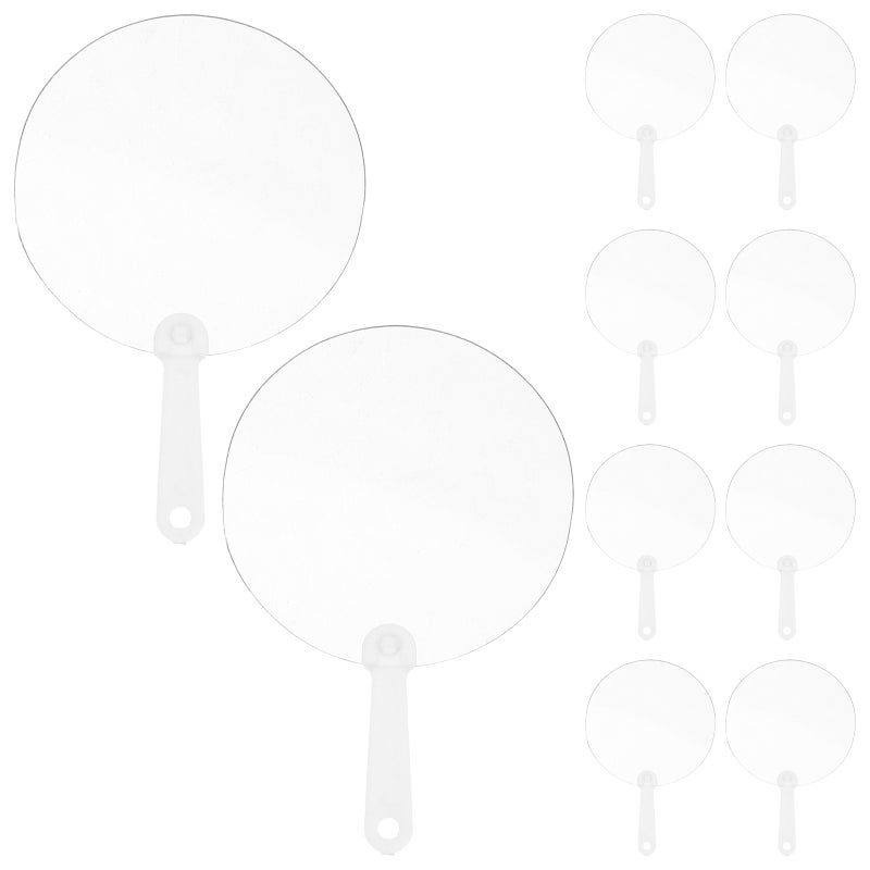 12Pcs DIY Painting Fans Blank Fans Transparent DIY Fans Transparent Graffiti Fans - Image 5