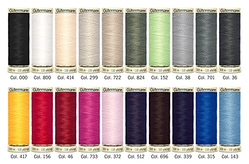Gutermann مجموعة خيوط غوتيرمان: خياطة شاملة: 100م: عبوة من 20، متنوعة - Image 4