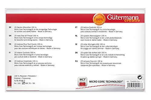Gutermann مجموعة خيوط غوتيرمان: خياطة شاملة: 100م: عبوة من 20، متنوعة - Image 3