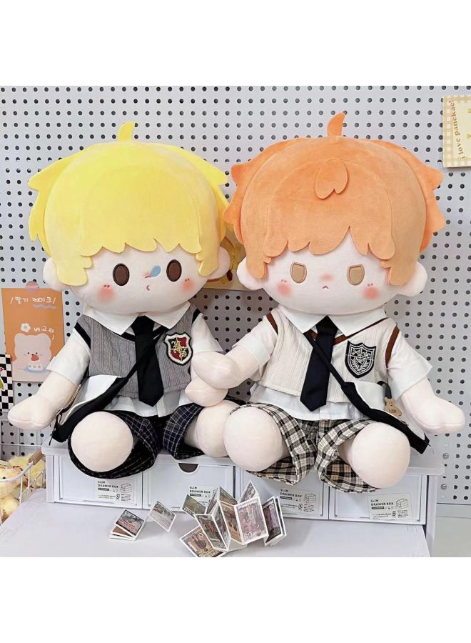 A Dress Suit 40cm Cotton Doll Doll Clothing High Color Value Replacement Korean Student Clothing 40cm Doll Clothing-Specifications:40cm Sitting Style-Color:Beige Four-piece Set (shirt, Vest, Shorts And Tie) - Image 2