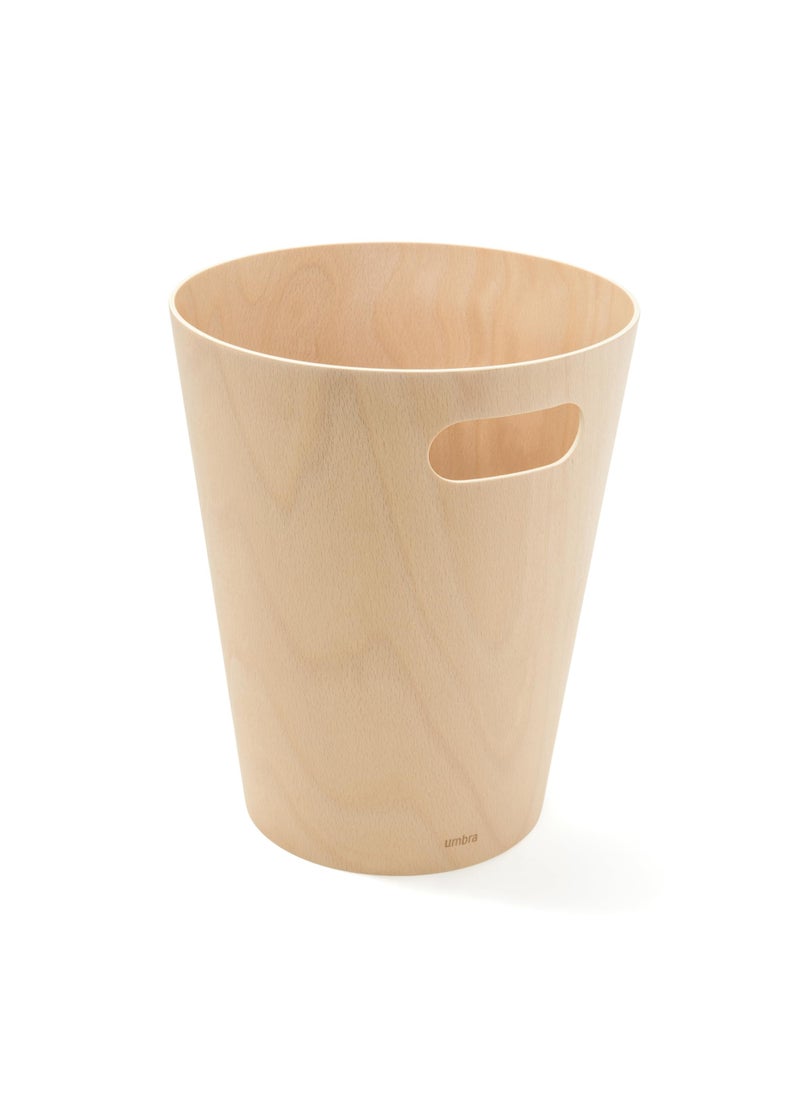 UMBRA Umbra 082780390 Woodrow 2 Gallon Modern Wooden Trash Can Wastebasket or Recycling Bin for Home or Office Natural 9 x 11 x 9 