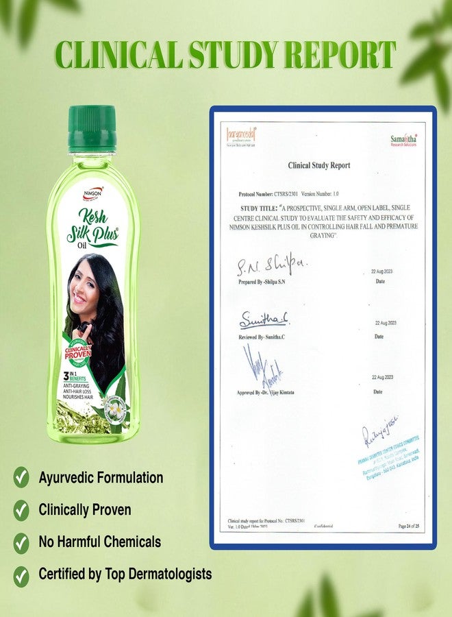 Nimson Kesh Silk Plus Hair Oil | Anti-Greying & Hair Fall Control | Bhringraj & Amla | Nourishes Scalp | Non-Sticky | Unisex | 450ml - Image 5