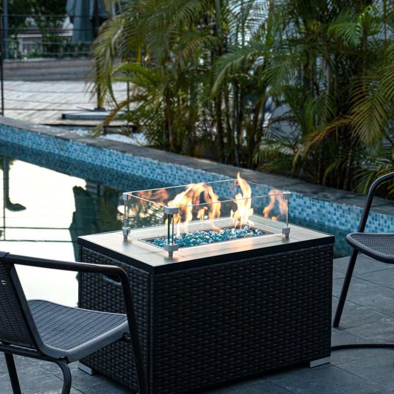 GASPRO GASPRO 20 Pound Fire Glass Diamonds 1 Inch, Fire Pit Glass Rocks for Gas Fireplace and Fire Pit, Caribbean Blue, High Luster  - Image 4