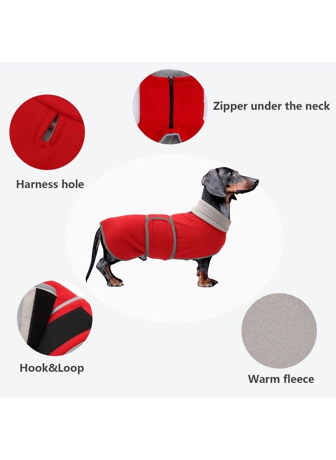 Dachshund Coats Sausage Dog Fleece Coat In Winter Miniature Dachshund Clothes With Hook And Loop Closure And High Vis Reflective Trim Safety  Red  S - pzsku/ZC7D70A0DA82F20255992Z/45/_/1726219307/b7a2a2c8-e08b-4f1b-becc-e3e38d52e71f