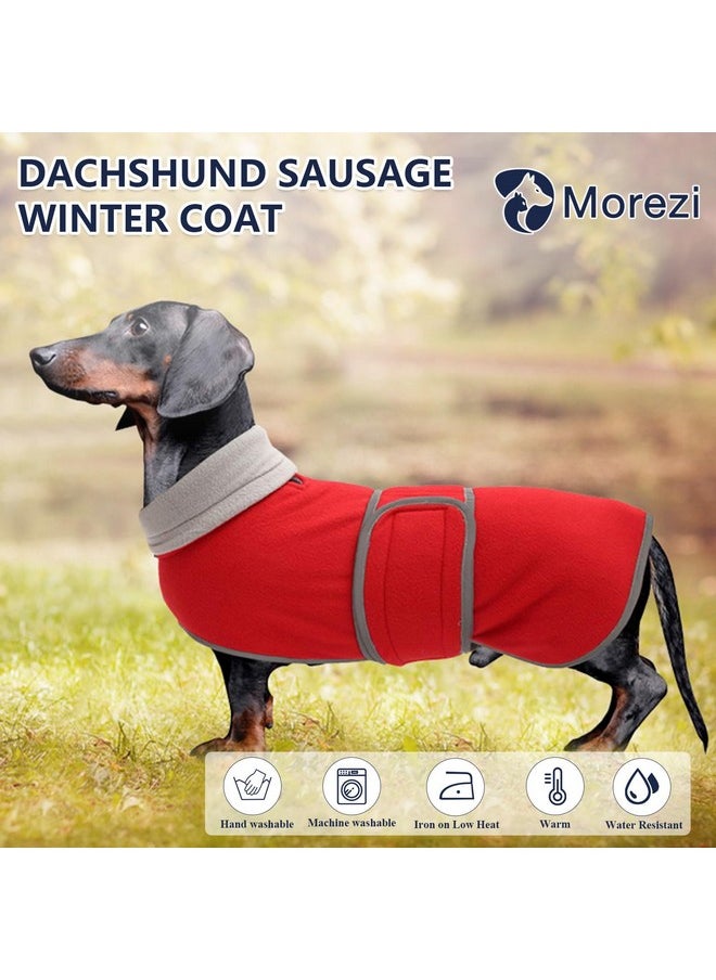 Dachshund Coats Sausage Dog Fleece Coat In Winter Miniature Dachshund Clothes With Hook And Loop Closure And High Vis Reflective Trim Safety  Red  S - pzsku/ZC7D70A0DA82F20255992Z/45/_/1726219312/5e6c1105-d5f5-449e-abe0-ba730ceafb3b