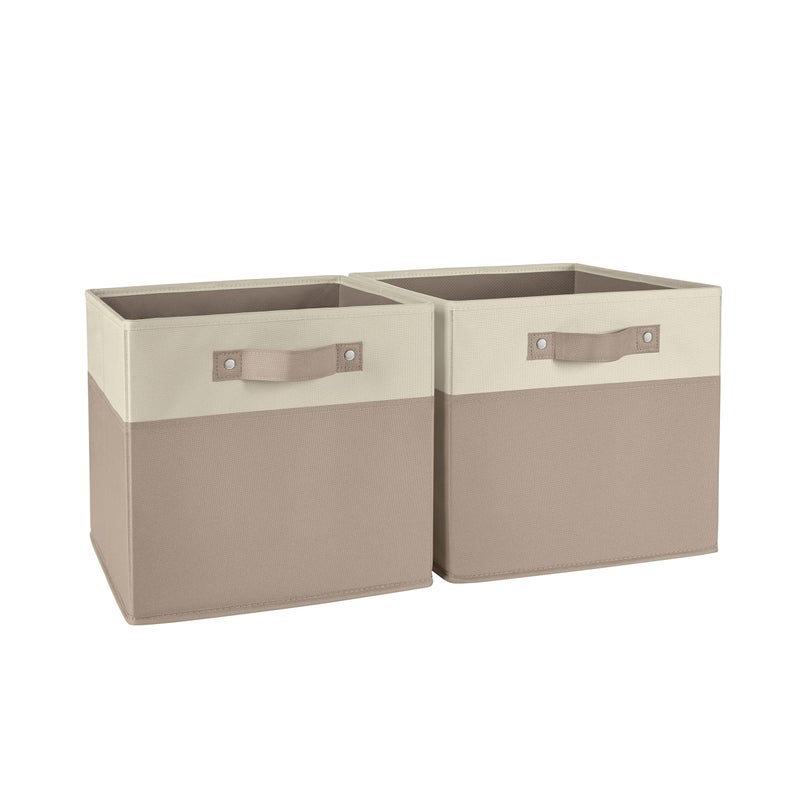 RiverRidge Kids storage bins - 10.5 Cube Storage Organizer with Handles â€“ Taupe Two-Tone closet organizers and storage for Toys, Shoes & More - Fits RiverRidge Cabinets - Image 1