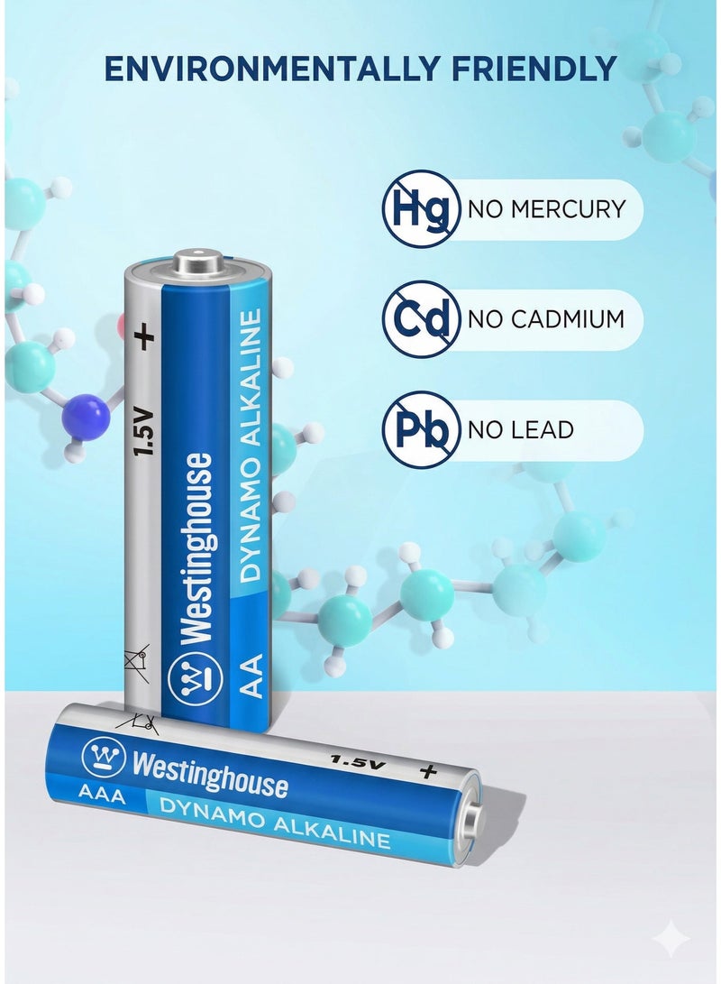 Westinghouse AAA Dynamo Alkaline Batteries 1.5V (Pack of 8) | Long-Lasting Leak-Proof Power for Remotes, Toys, Controllers & Cameras | 10-Year Shelf Life - Image 2