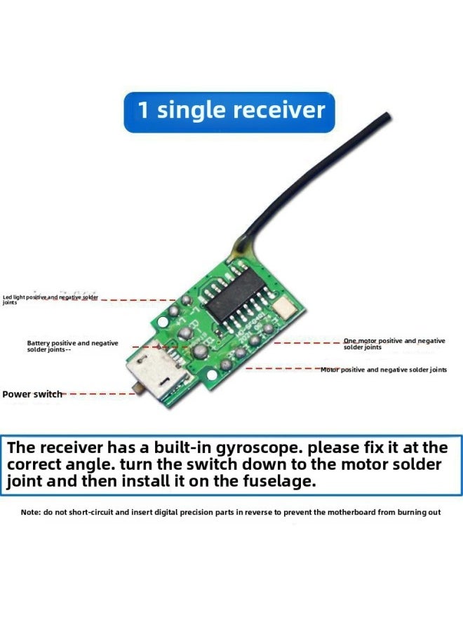 Model Toy Two-way Differential Aircraft Remote Control Equipment 615 Motor Flight Control Receiver DIY Indoor Small Aircraft-Colour:Remote Control + Receiver-Specification:Differential Equipment Xf-2