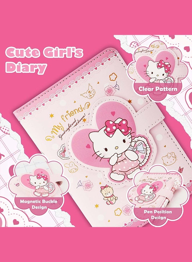 Hello Kitty Sanrio Diary with Lock and Key for Girls Teens Women Kuromi Notebook Journal Pen Gifts for Her (Pink) - Image 3