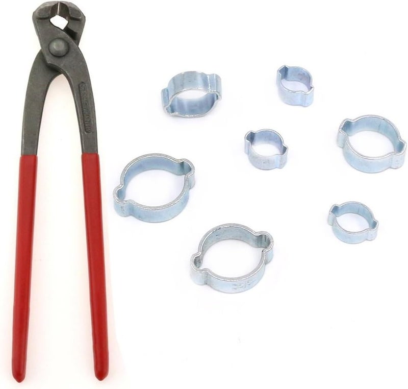Glarks 70Pcs Zinc Plated Double Ear Hose Fuel Clamp with Standard Jaw Pincers Kit - Image 4