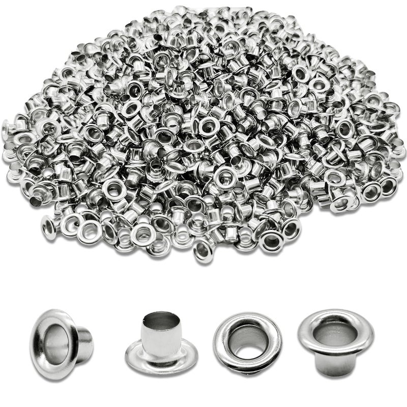 Bluemoona 1000 Pcs Grommet Eyelets 316 4mm Canvas Clothes Leather Self Backing Nickel
