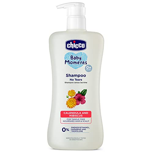 Chicco Baby Moments Shampoo for Tear-Free Bath times, Natural Ingredients, Suitable for baby’s tangle Free, smooth hair, No Phenoxyethanol and Parabens (500ml) - Image 1