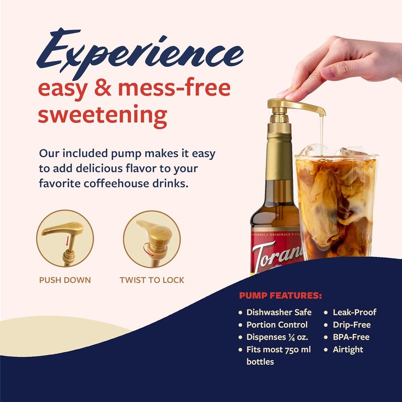 Torani Salted Caramel Syrup with Pump - 25.4 Fl Oz Bottle for Coffee and Drinks - Image 5