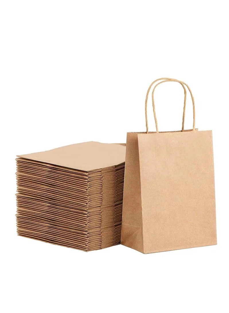 18 Pieces Large Size Kraft Paper Bags 37×30×17cm Shopping Bags Simple Gift Bags with Comfortable Handle - Image 1