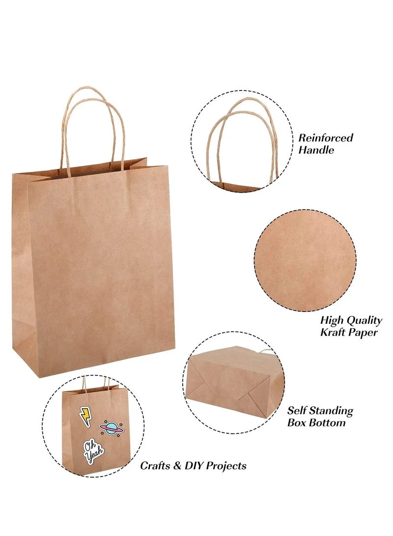 18 Pieces Large Size Kraft Paper Bags 37×30×17cm Shopping Bags Simple Gift Bags with Comfortable Handle - Image 3