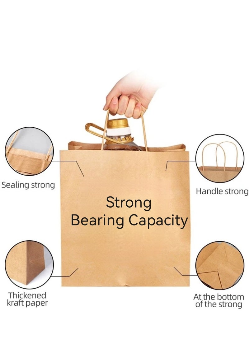 18 Pieces Large Size Kraft Paper Bags 37×30×17cm Shopping Bags Simple Gift Bags with Comfortable Handle - Image 4
