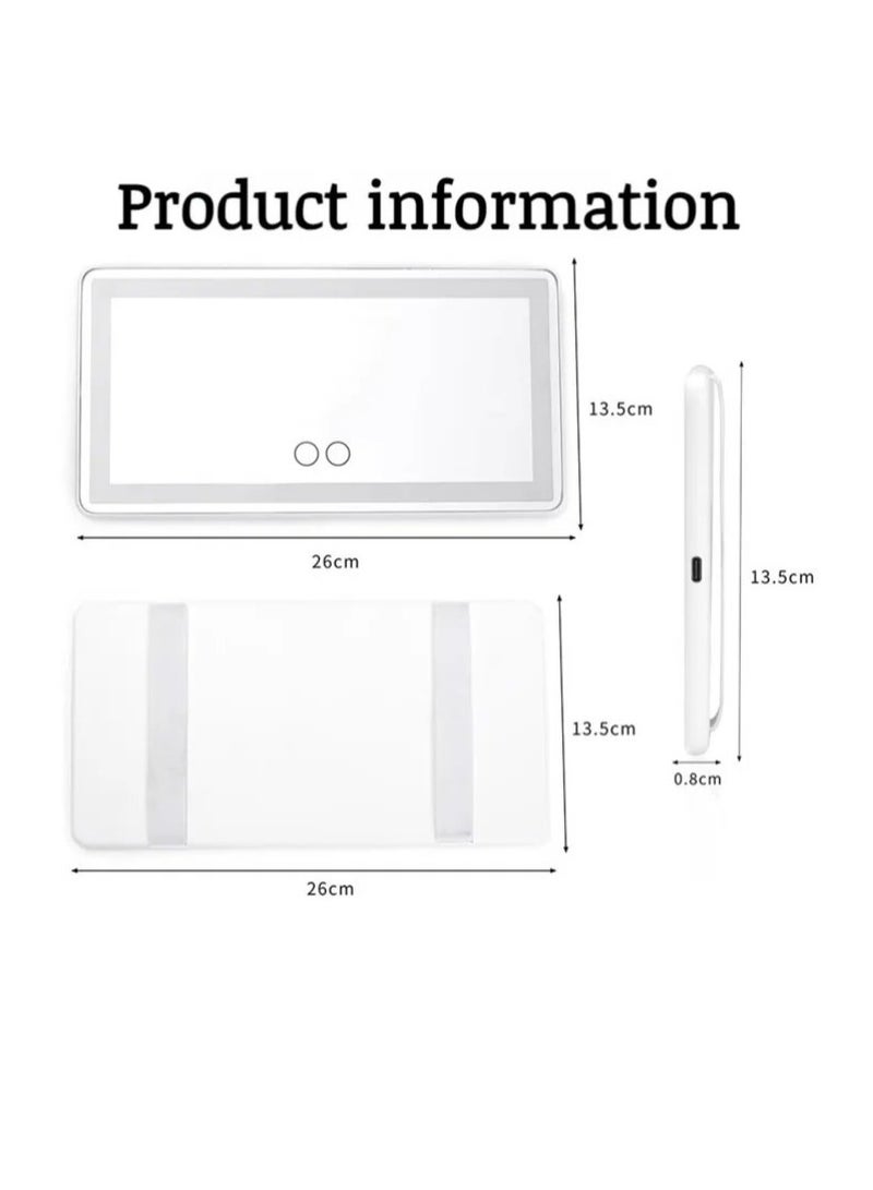 Generic Rechargeable LED Light Makeup Mirror Passenger Vanity Mirror, Car Makeup Mirror with Lights, Sun Visor  - Image 3