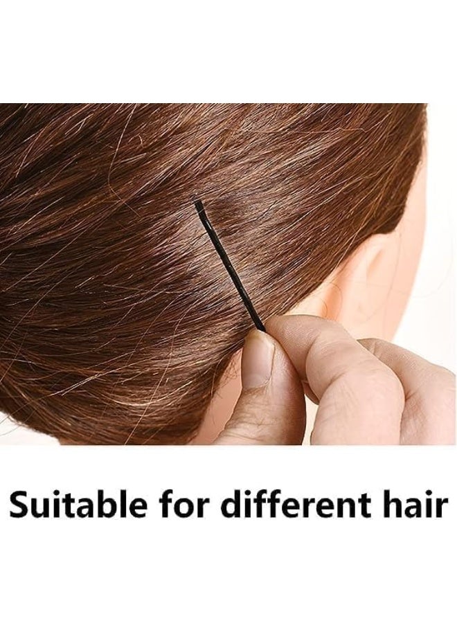 دبابيس شعر، دبابيس شعر مع وعاء بلاستيكي، دبابيس شعر كبيرة الحجم باللون الأسود، مناسبة لجميع تسريحات الشعر، قبضة قوية ودبابيس خالية من الألم للفتيات والنساء، عبوة من 100 دبوس (كبير) - Image 5