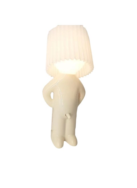 Naughty Boy Creative Table Lamp, Comfortable Eye Protection Light Bedside Lamp, Easy To Use Elegant Design Night Light, Convenient And Portable Funny Table Lamp, (1pc, White)