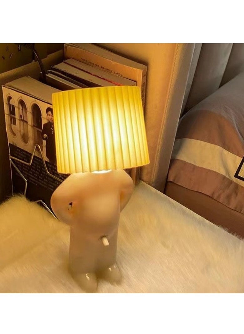 Generic - Naughty Boy Creative Table Lamp, Comfortable Eye Protection Light Bedside Lamp, Easy To Use Elegant Design Night Light, Convenient And Portable Funny Table Lamp, (1pc, White) - Image 1