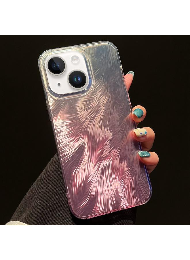 Green Tiger For iPhone 14 Foxtail Bronzing Laser Gradient Phone Case(Pink)