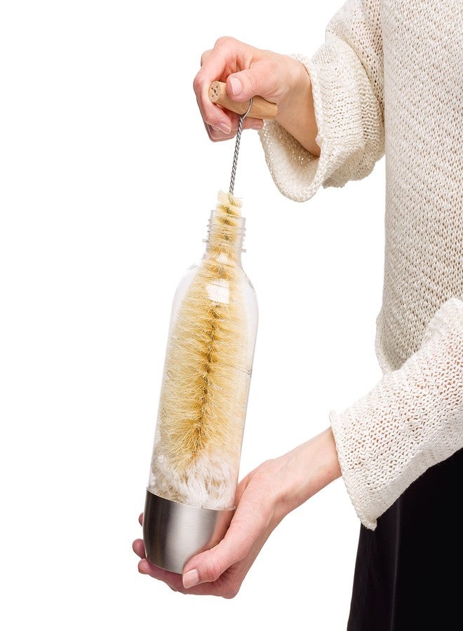 Redecker Tampico Fiber and Wool Soda Stream Bottle Brush with Beechwood Handle, Unique Teardrop Shape Easily Cleans Bottles, Jars and Specialty Glassware, 12-inches, Made in Germany - Image 4