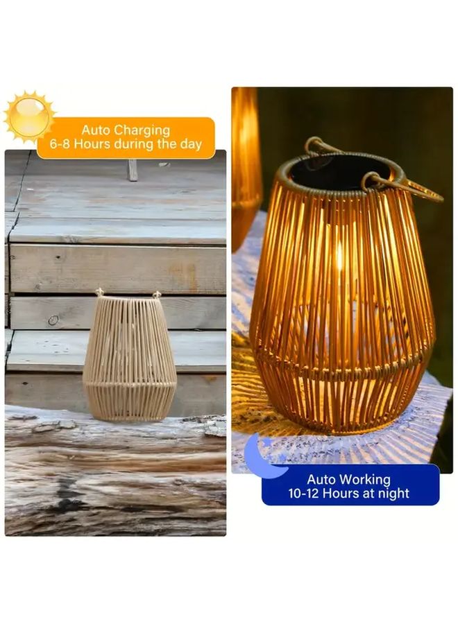 Solar Lantern Outdoor Hanging Garden Light Warm Light Iron Art Retro Hollow - Image 4