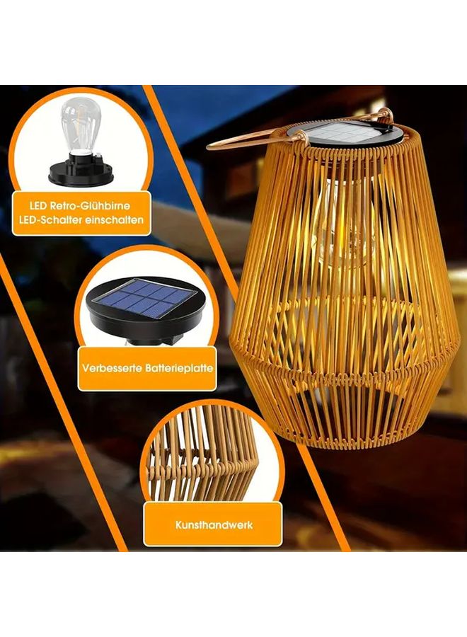 Solar Lantern Outdoor Hanging Garden Light Warm Light Iron Art Retro Hollow - Image 5
