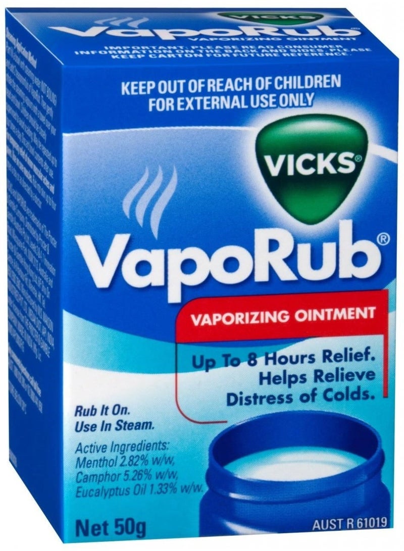 Cold Vaporising Ointment Relief Clogged Nose Throat Chest Rub 50g
