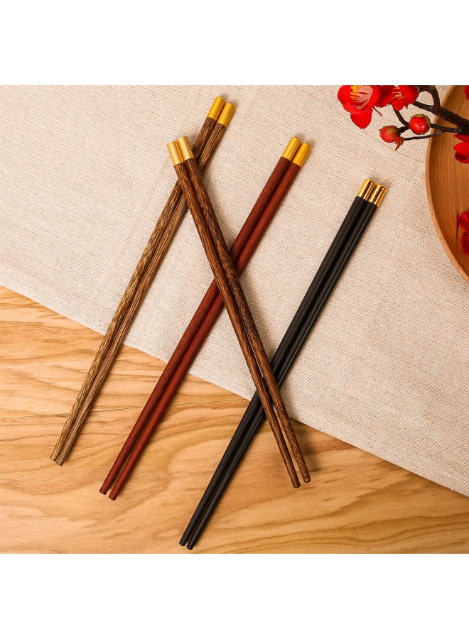 Chicken Wing Wooden Chopsticks Dome Fu Character Paint-free Wax-free Non-slip Non-mildew Community Group Purchase Supply Gift Chopsticks-Color:25CM Chicken Wing Wood Round Top Blessing ]  - Image 3