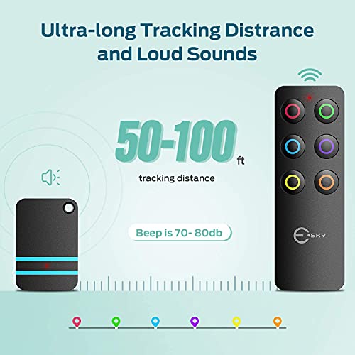 Esky Key Finder Locator with Sound, Stick-on TV Remote Control Finder, Item Locator Tags with 85dB Noise Sound 6 Receivers, Wallet Tracker Key Finders for Finding Keys, Remote Gift Idea - Image 4