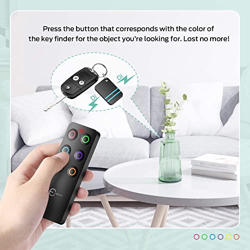 Esky Key Finder Locator with Sound, Stick-on TV Remote Control Finder, Item Locator Tags with 85dB Noise Sound 6 Receivers, Wallet Tracker Key Finders for Finding Keys, Remote Gift Idea - Image 5