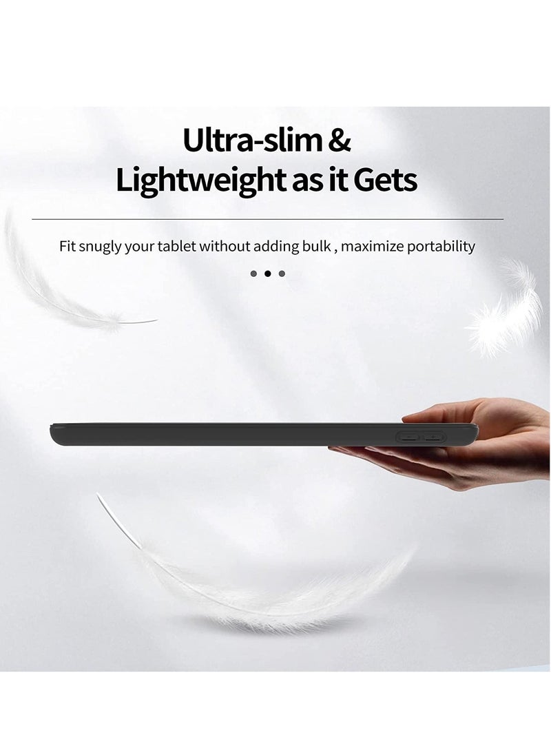 vesus Compatible with iPad 9th Generation 2021/8th Generation 2020/7th Generation 2019, Flexible TPU Back Protective Cover for iPad 10.2 Inch with Pencil Holder Auto Wake/Sleep Black - Image 5