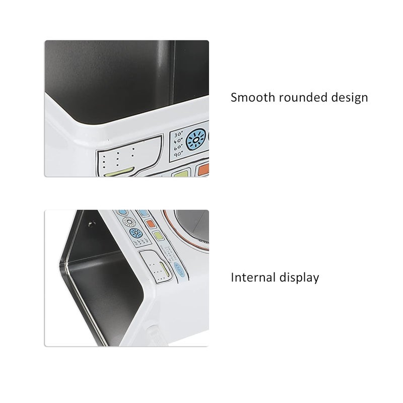 كلاراكو مسحوق الغسيل صندوق معدني للتخزين علبة تخزين علبة تخزين حاوية غرفة برميل منظف علبة تخزين أقراص الغسيل أكياس التخزين الزخرفية - Image 2