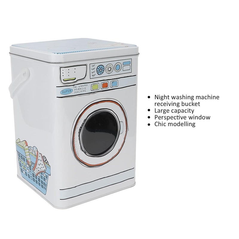 كلاراكو مسحوق الغسيل صندوق معدني للتخزين علبة تخزين علبة تخزين حاوية غرفة برميل منظف علبة تخزين أقراص الغسيل أكياس التخزين الزخرفية - Image 4