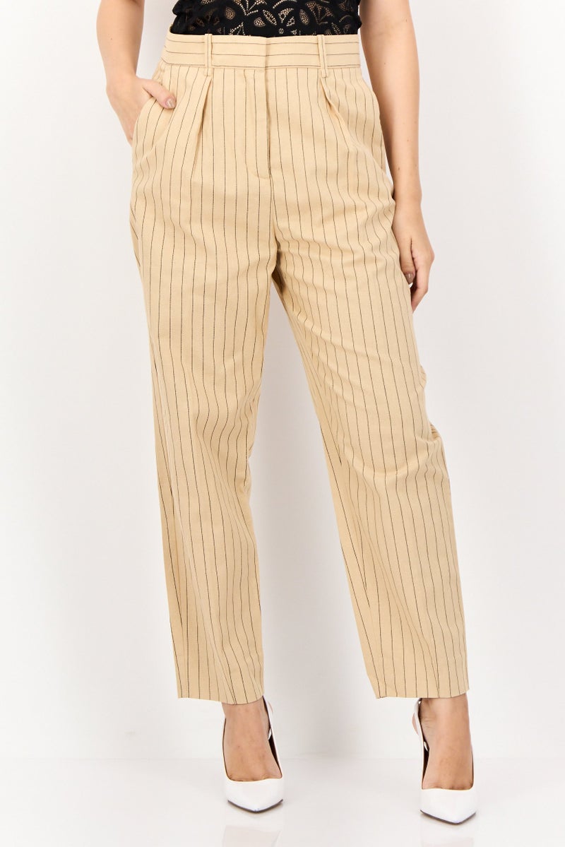 Maje Women Regular Fit Stripe Chino Pants, Multicolor - Image 1