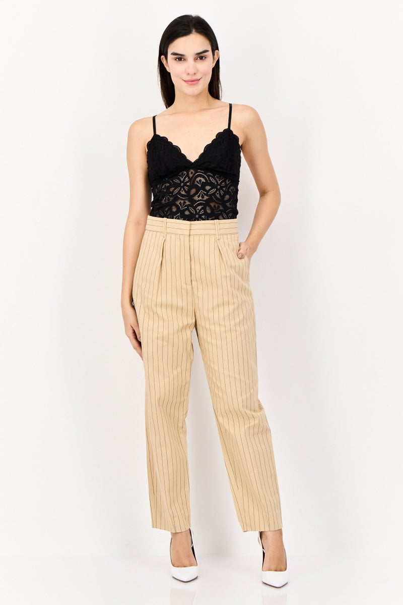 Maje Women Regular Fit Stripe Chino Pants, Multicolor - Image 3