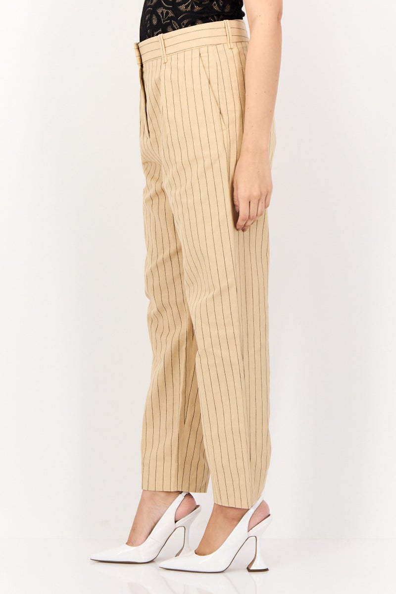 Maje Women Regular Fit Stripe Chino Pants, Multicolor - Image 4